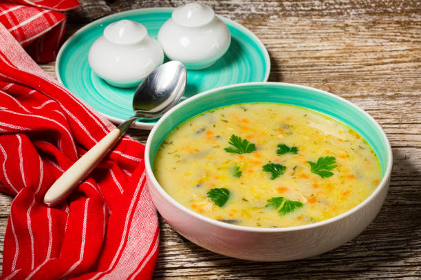 istock Vegetable soup in a bowl. 1254626502