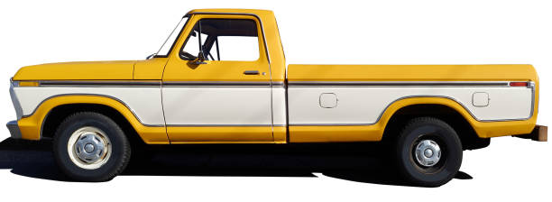 istock Vintage two tone white and yellow long bed 1254631301