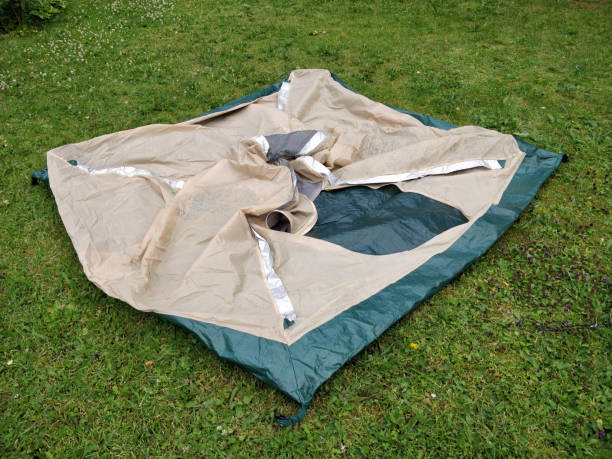 istock Ready to set up a tent after hiking 1254634394
