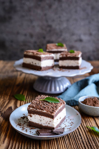 istock Refreshing Stracciatella cake sprinkled with chocolate shavings 1254636394