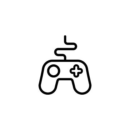 Game controller line icon. Gamepad, joystick. Vector on isolated white background. Eps 10