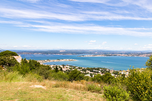View of the Etang de Thau from the heights of Mont Saint-Clair de Sète