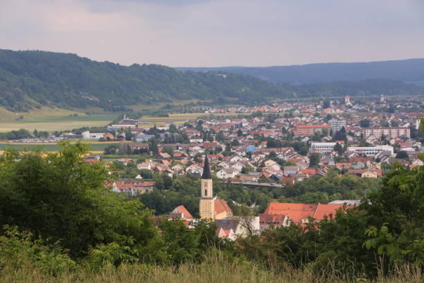 istock Panoramic view over Kelheim in Lower Bavaria 1254641433