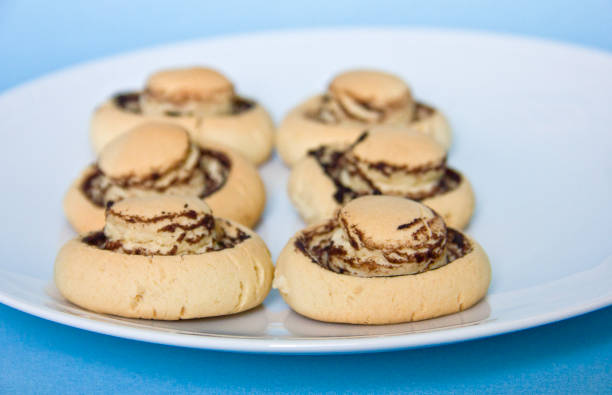 istock Mushroom shaped butter chocolate cookies 1254642072