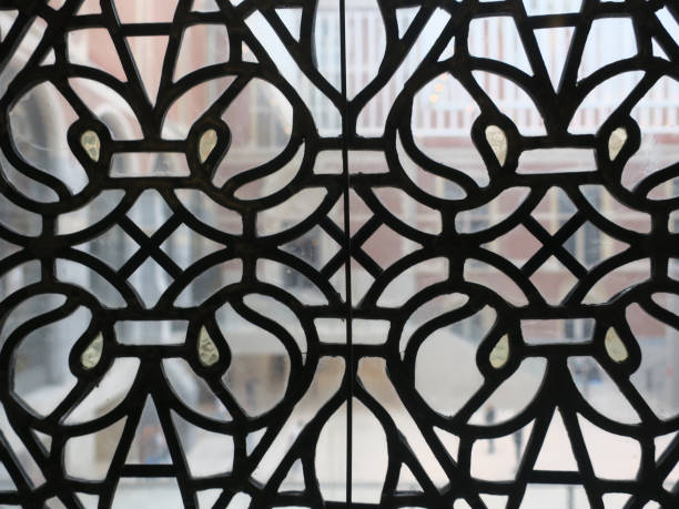 istock looking through a stain glass window in the Rijksmuseum Amsterdam 1254642130
