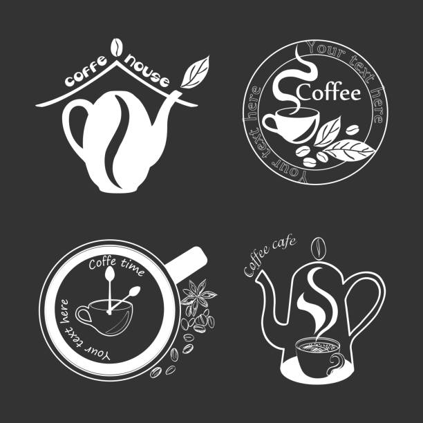 ilustrações de stock, clip art, desenhos animados e ícones de coffee retro vintage labels logo, emblems and design elements - trading coffee tea espresso