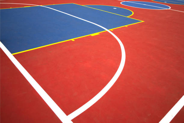 istock Basketball field in red 1254650628