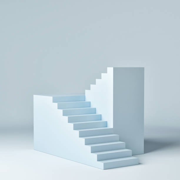 istock Mock up podium for product presentation, abstract scene blue background 1254651822