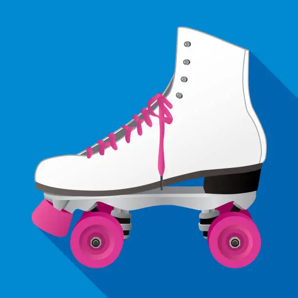 Vector illustration of White Roller Skate Illustration