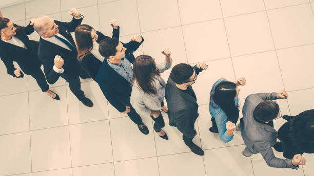 istock group of diverse business people standing in a queue 1254655970
