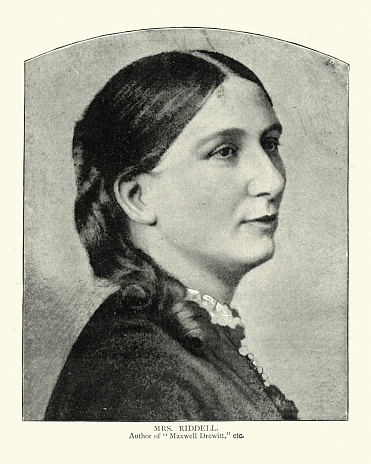 Vintage photograph of Charlotte Riddell a popular and influential Irish-born writer in the Victorian period.