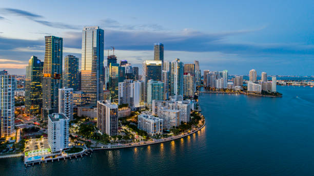 istock Downtown Miami Night, Miami Sunrise, Cityscape 1254657974