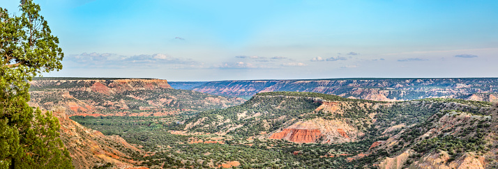 Scenic, panoramic view over the Palo Duro Canyon State Park, Texas