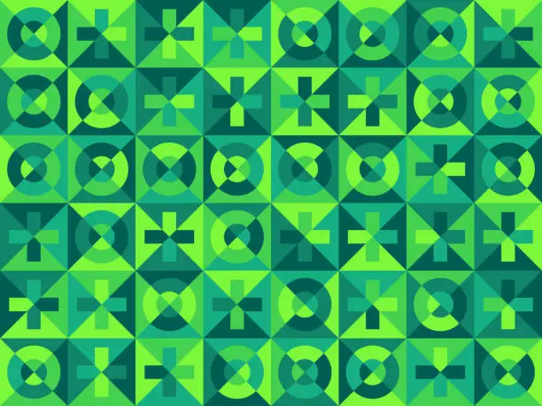 Vector illustration of Abstract Mosaic Green Background