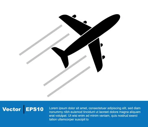 Vector illustration of airplane flat modern vector. transportation concept airplane icon, symbol template, drawing design, icon.