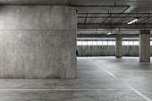Empty underground garage interior