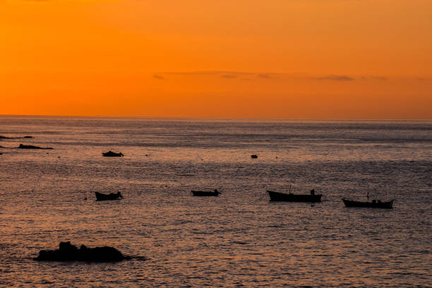istock Silhouette Boat in the Ocean 1254672154