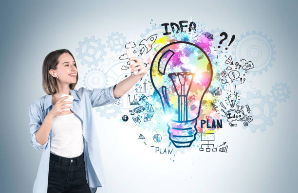 istock Video chatting young woman, business idea 1254673687