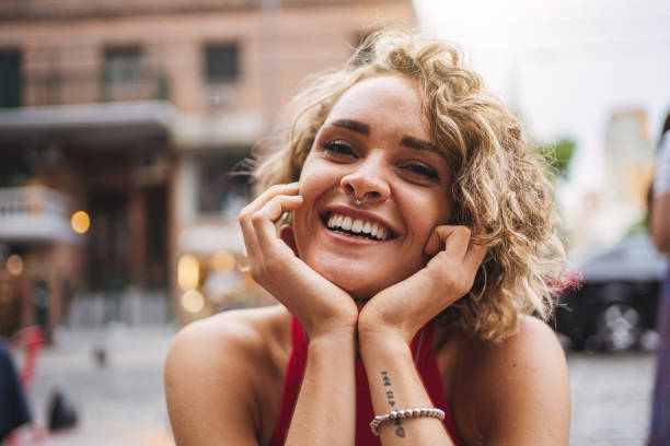 istock Gorgeous cute flirting Hispanic woman smiling 1254675677