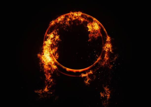 3D illustration of a circle of fire 3D illustration of a circle of fire Ring Of Fire stock pictures, royalty-free photos & images