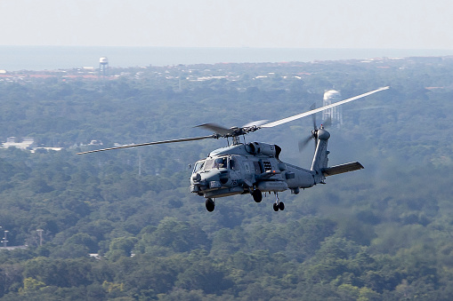 Air to Air photographs of US Navy UH 60 Sea Hawk Helicopter over north Florida photograph taken July 2020