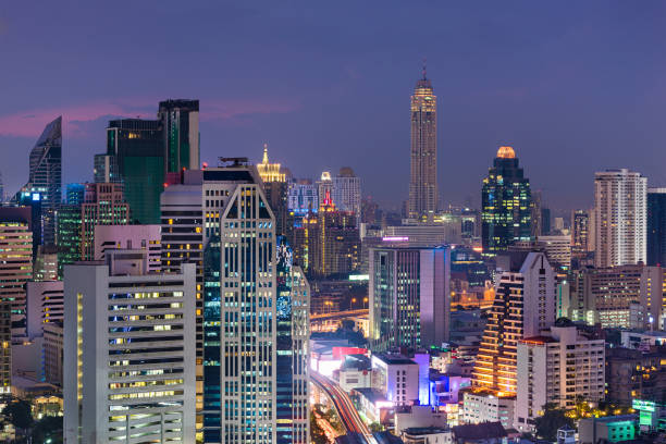 istock Bangkok, Thailand cityscape at dusk. 1254691230