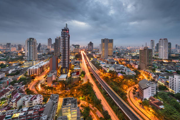 istock Bangkok, Thailand cityscape at dusk. 1254691807