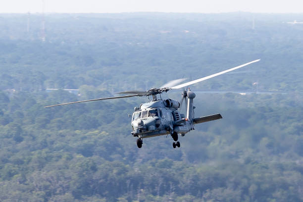 US Navy UH 60 Sea Hawk Helicopter Air to Air photographs of US Navy UH 60 Sea Hawk Helicopter over north Florida photograph taken July 2020 blackhawk stock pictures, royalty-free photos & images