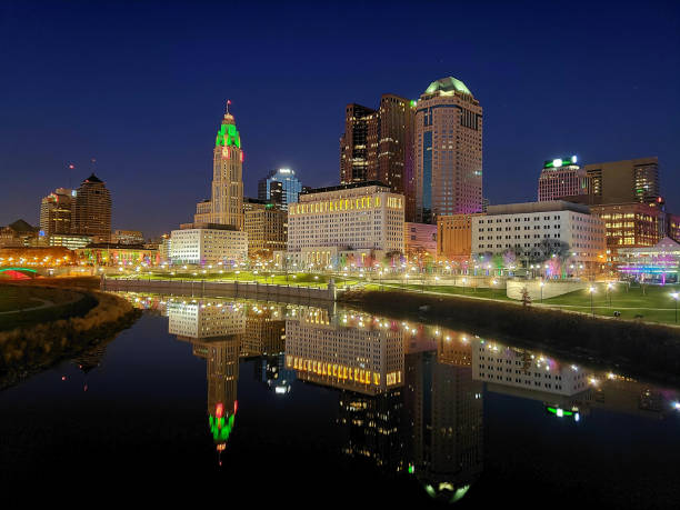 istock Downtown Columbus at night in Scioto Deer's eyes! 1254693793