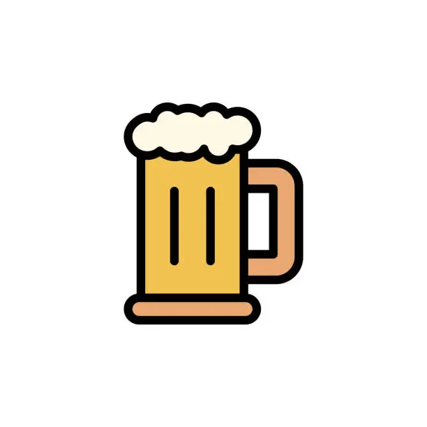 Vector illustration of Beer stein icon. Simple color with outline vector elements of international beer day icons for ui and ux, website or mobile application