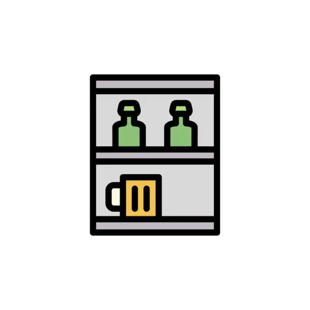 Vector illustration of Beers, goblets, shelf icon. Simple color with outline vector elements of international beer day icons for ui and ux, website or mobile application