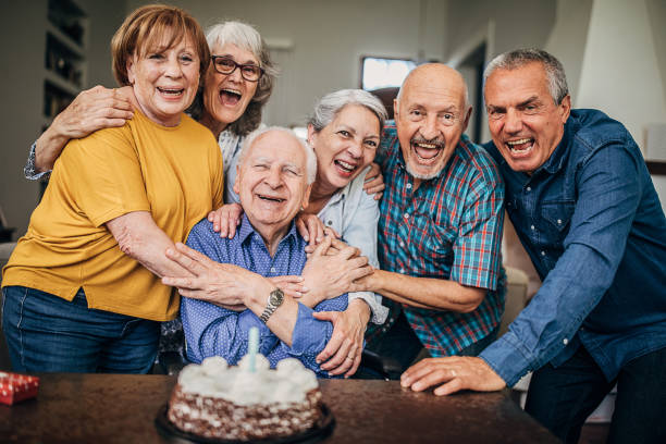 istock Senior people taking a selfie on birthday party 1254701145