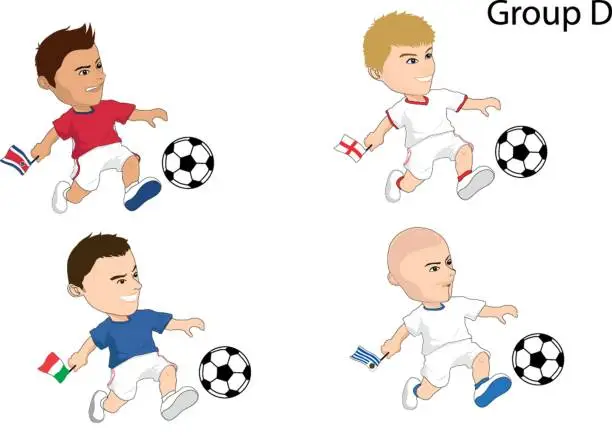 Vector illustration of Cartoon soccer team