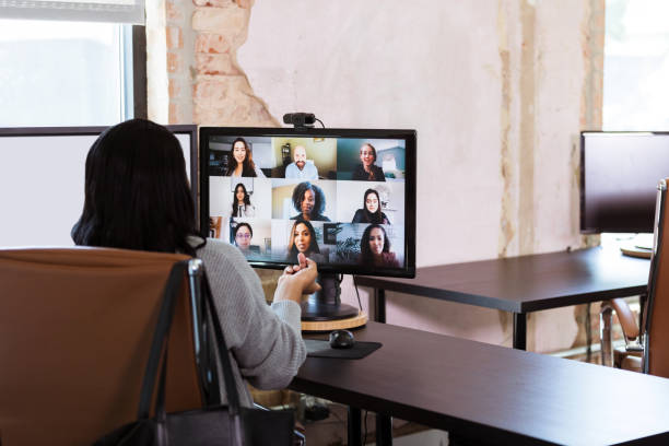 istock Businesspeople meet virtually during COVID-19 pandemic 1254705141