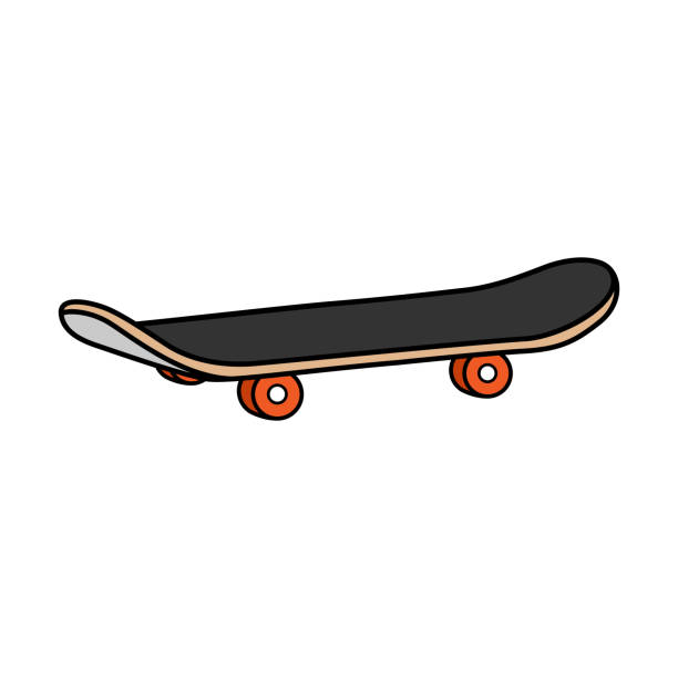 ilustraciones, imágenes clip art, dibujos animados e iconos de stock de vector cartoon aislado skateboard illustration - skateboarding