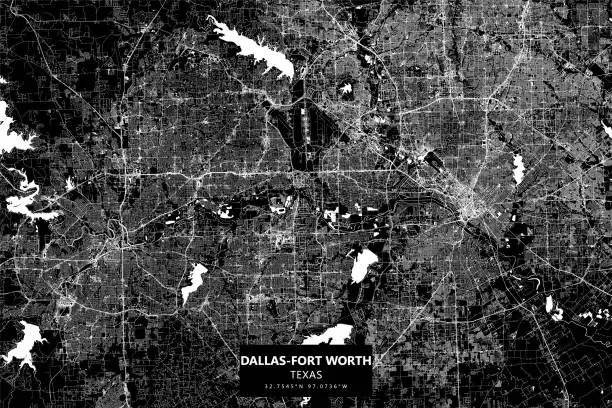 Vector illustration of Dallas-Fort Worth Metroplex, Texas Vector Map
