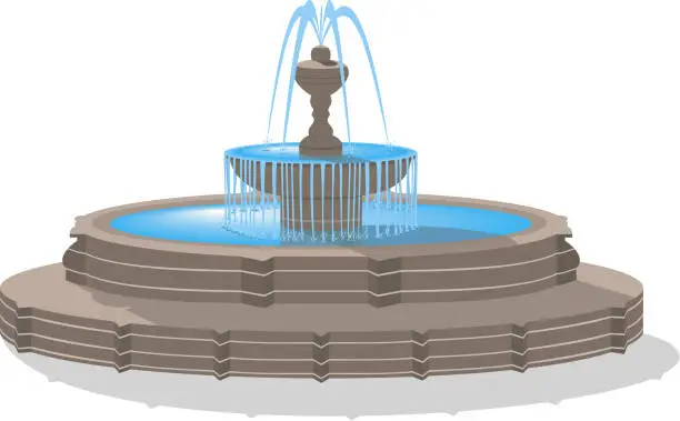 Vector illustration of Vector fountain isolated on white background.