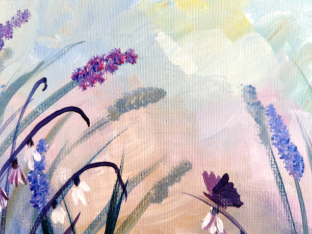 istock Wildflowers on a gentle pastel background, daisy and grass in colorful background 1254722698