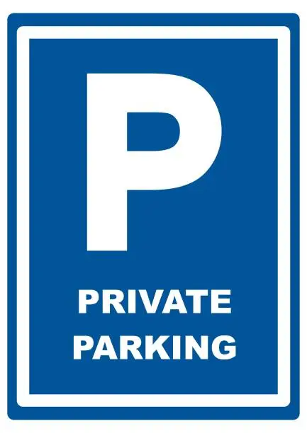 Vector illustration of Private parking, road sign, vector icon