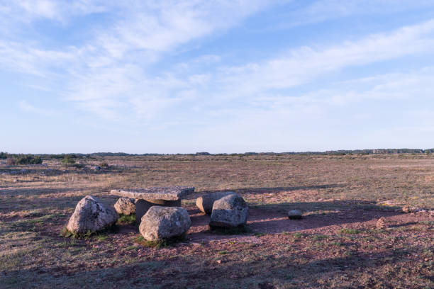 istock Resting place made of rocks in a great plain landscape 1254724660