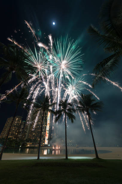 istock New Year's fireworks on Waikiki Beach 1254725666