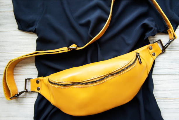 istock Yellow leather belt bag 1254731829