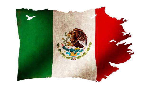 istock Dirty and torn country flag illustration / Mexico 1254731839