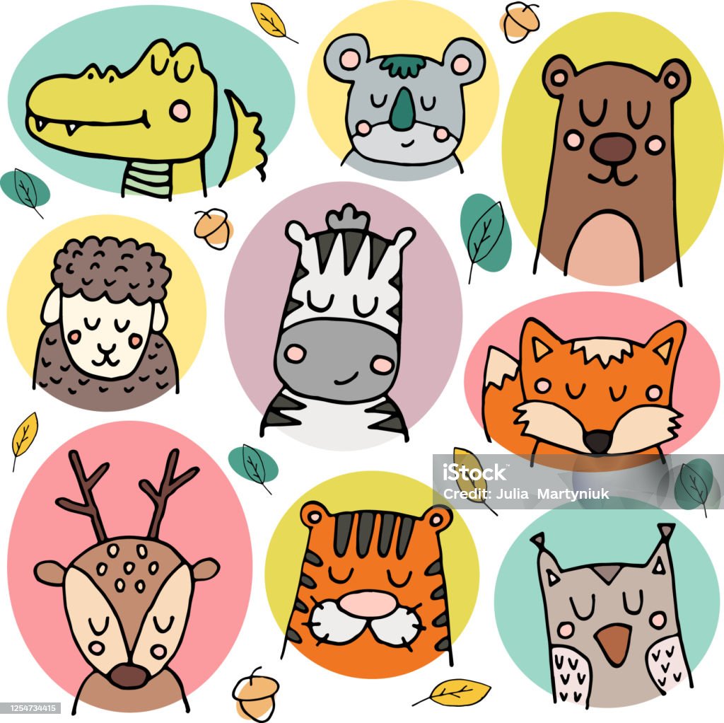 Zoo Illustration Cute Cartoon Forest Animals And Cute Wild Animal African  Safari Different Plants On A Background Vector Illustration For Children  Stock Illustration - Download Image Now - iStock