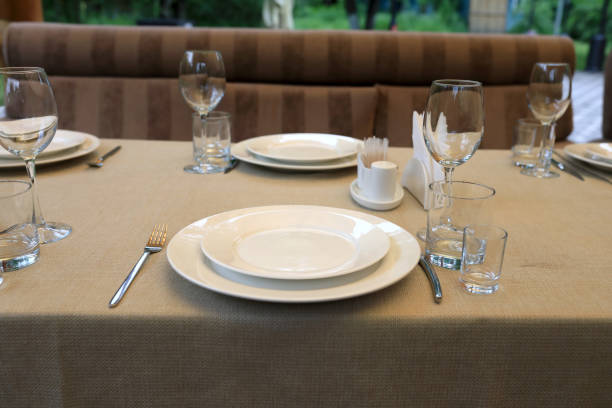 istock View of dining table with cutlery 1254746408