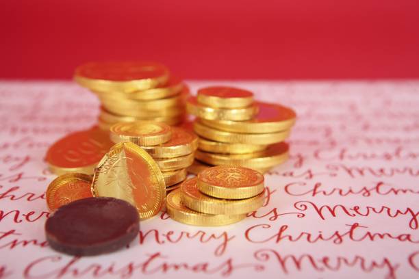 istock Chocolate Hanukah gelt, gold coins 1254746724