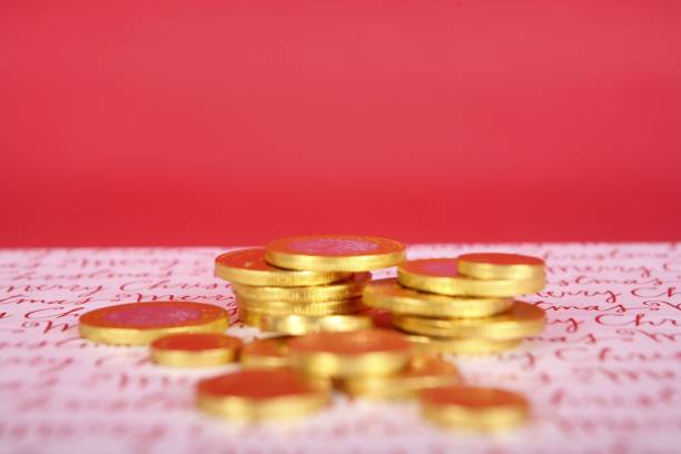 istock Chocolate Hanukah gelt, gold coins 1254747290