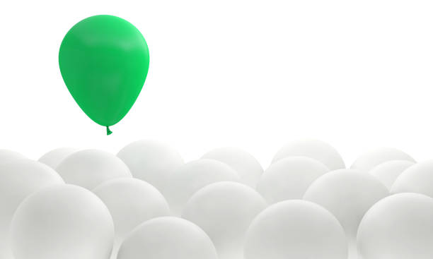 business ball framgång ledarskap grön vinnare olika bakgrund 3d illustration - stand out bildbanksfoton och bilder