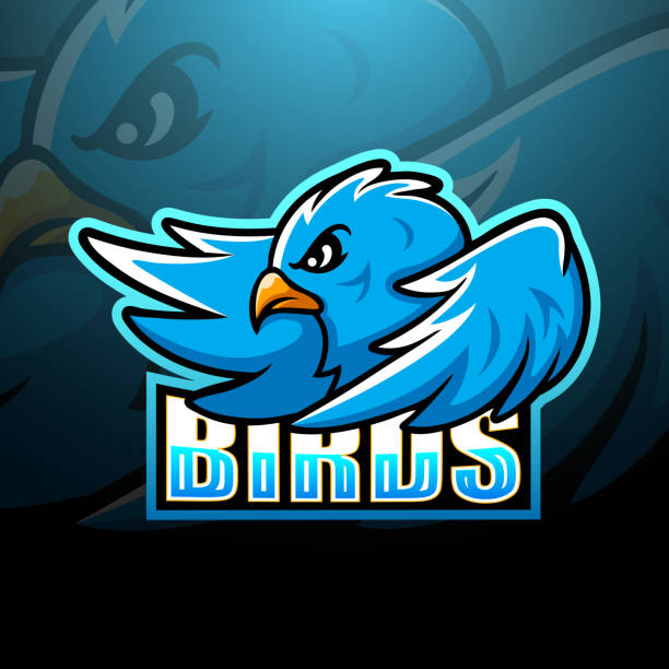 ilustrações de stock, clip art, desenhos animados e ícones de blue bird mascot esport emblem design - phoenix fire tattoo bird