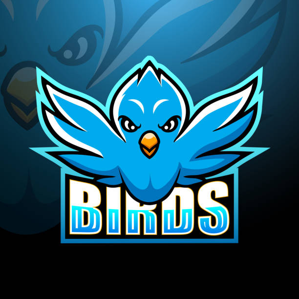 ilustrações de stock, clip art, desenhos animados e ícones de blue bird mascot esport emblem design - phoenix fire tattoo bird
